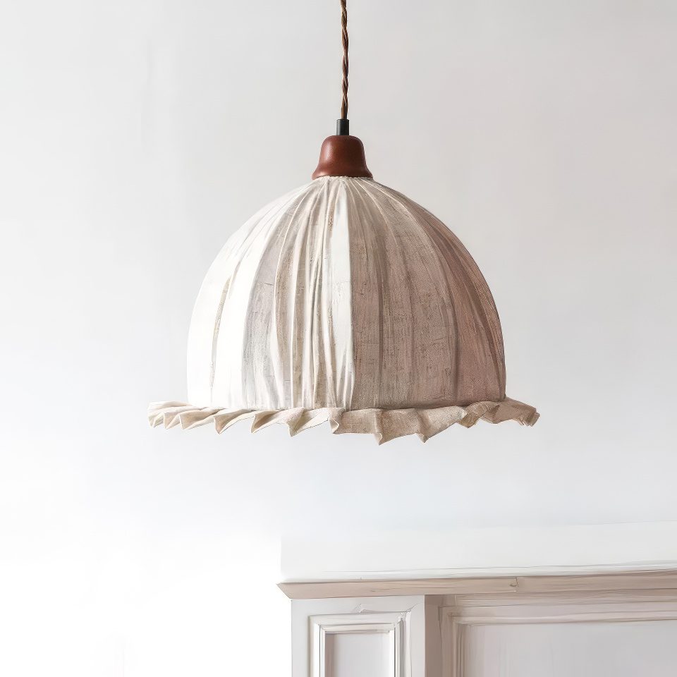 Beige Fabric Pendant Light - image 5