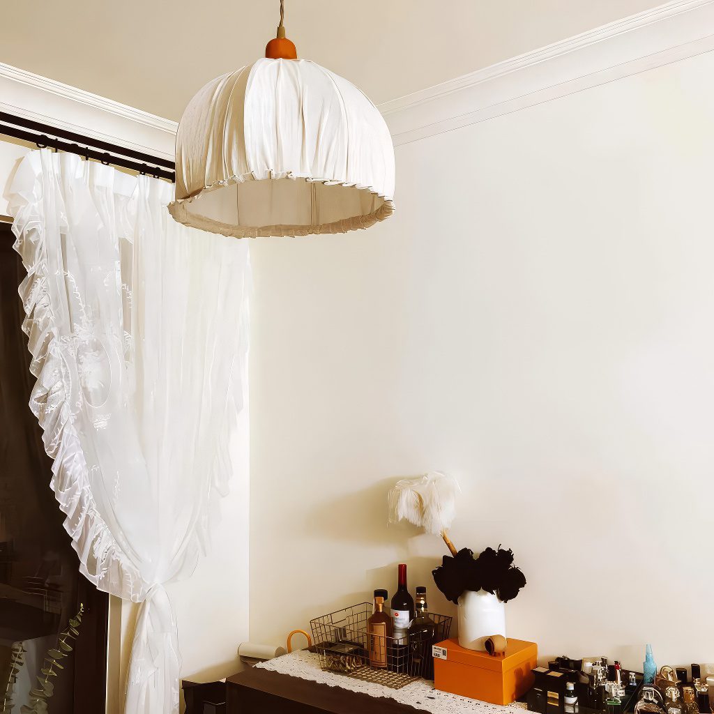 Beige Fabric Pendant Light - image 9