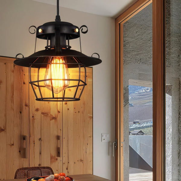 Black Lantern Ceiling Light