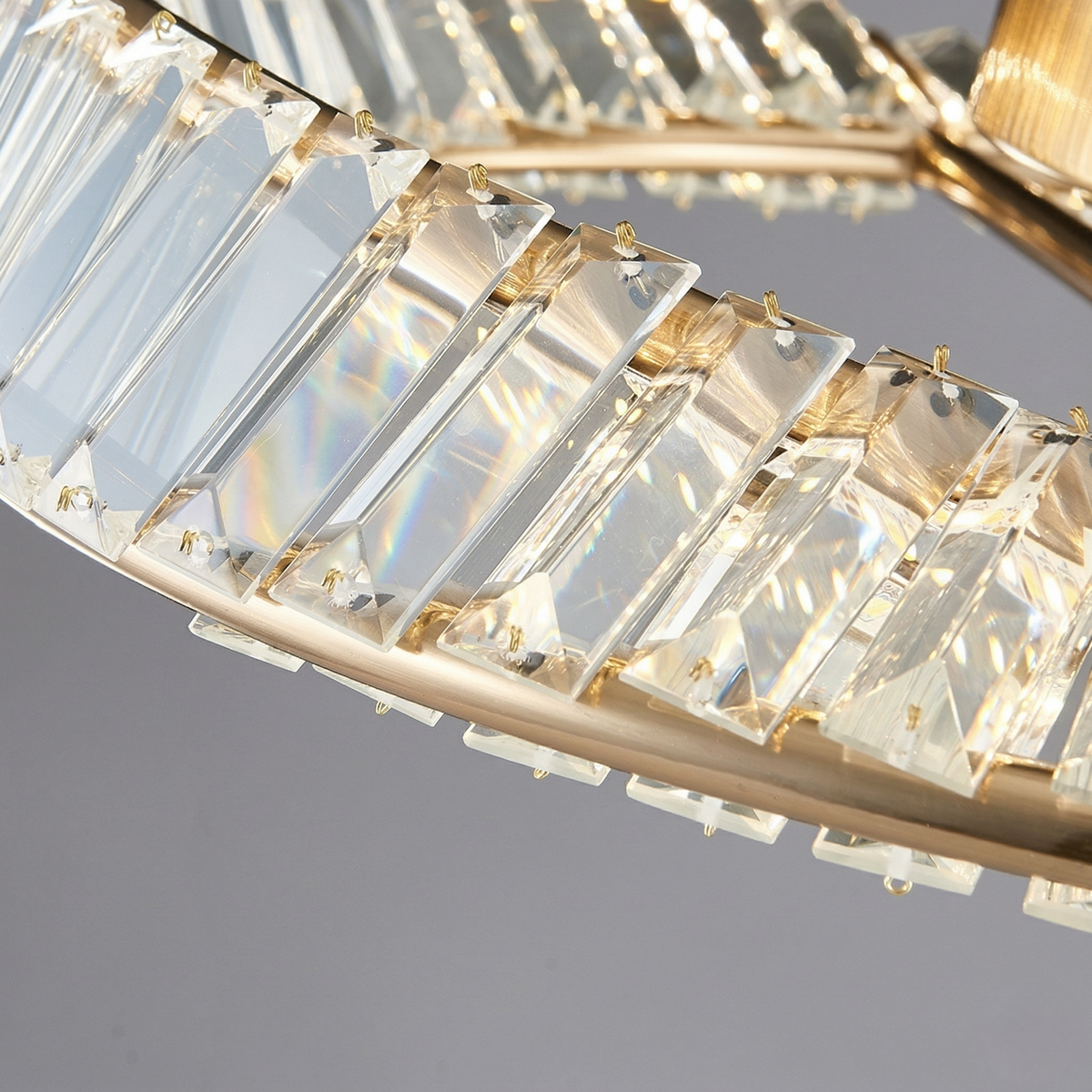 Round Gold Crystal Ceiling Light - image 3