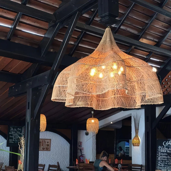 Large Rattan Pendant Light