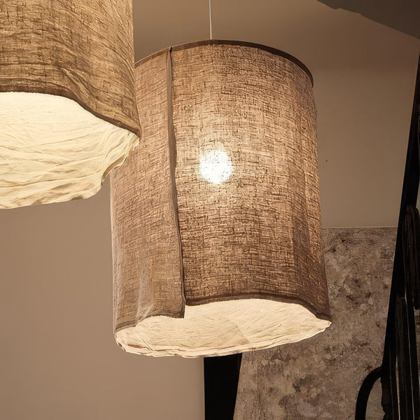 Crushed Linen Pendant Light