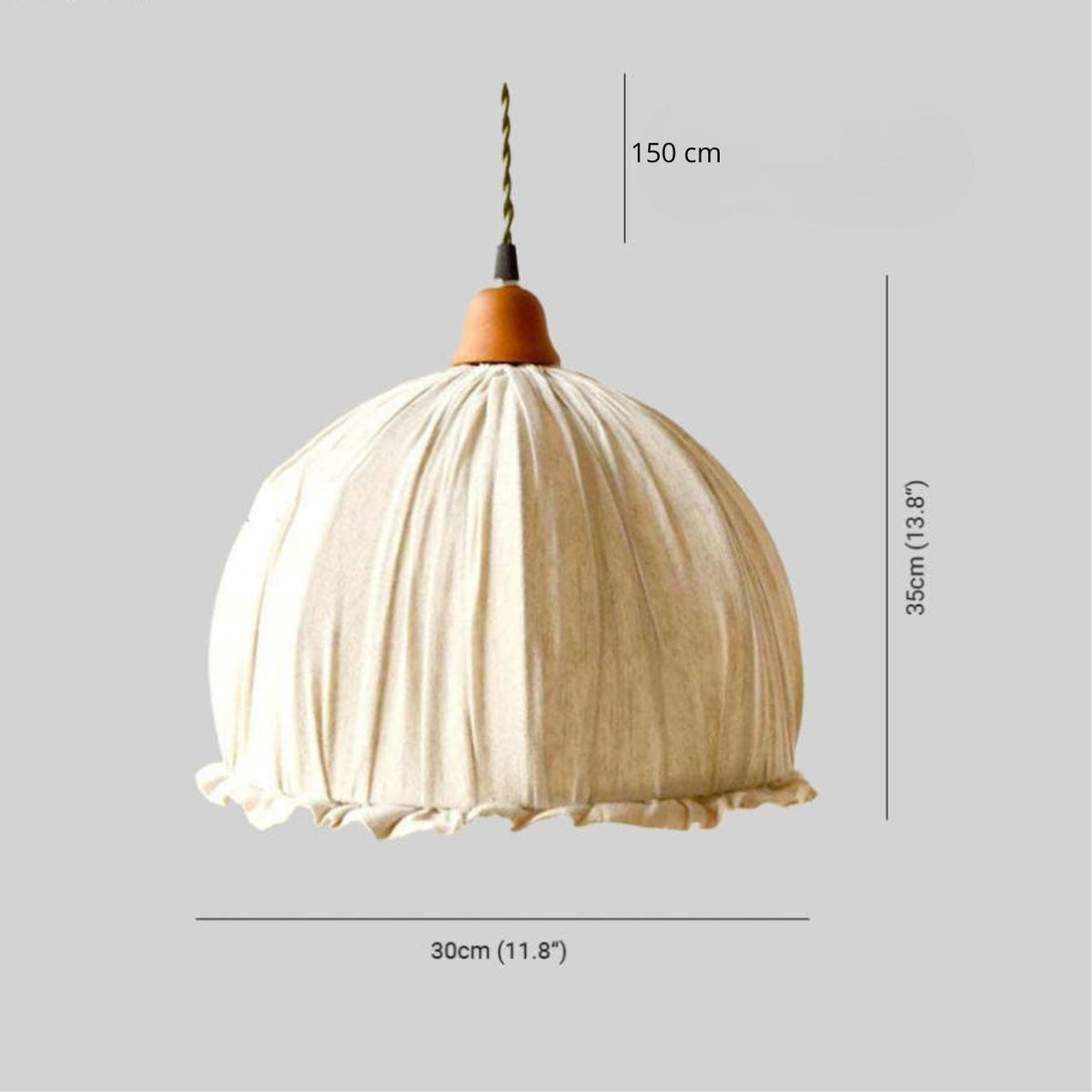 Beige Fabric Pendant Light - image 3 view 3