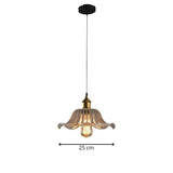 Suspension vintage année 30 verre laiton view 2
