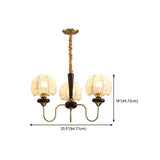 3 Light Brass Chandelier view 6