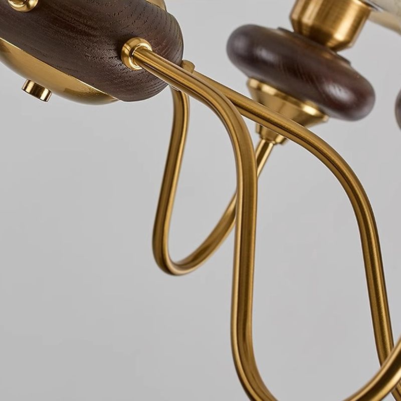 3 Light Brass Chandelier view 4