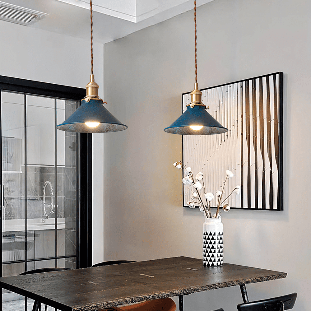Suspension laiton vieilli vintage view 7