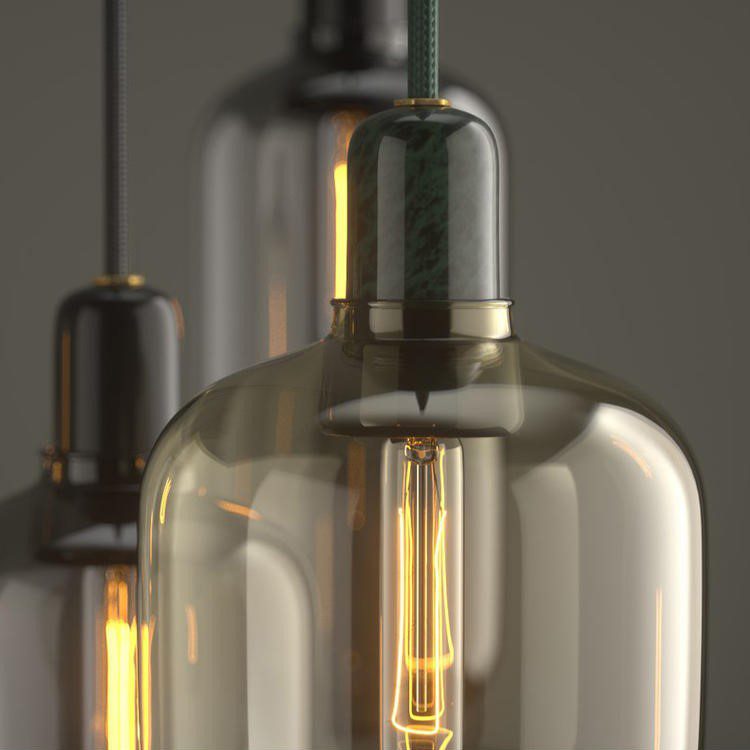 Lampe suspension verre fumé view 6