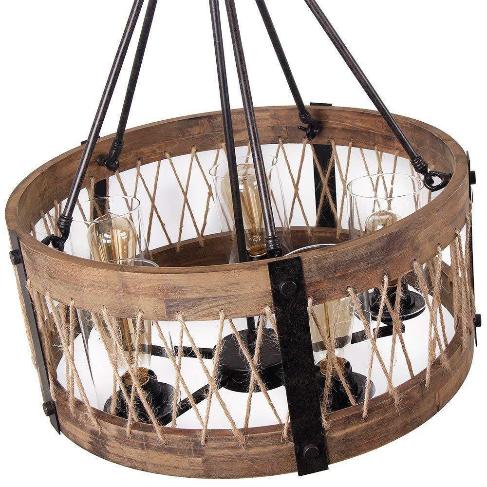 Suspension industrielle corde bois scandinave view 7