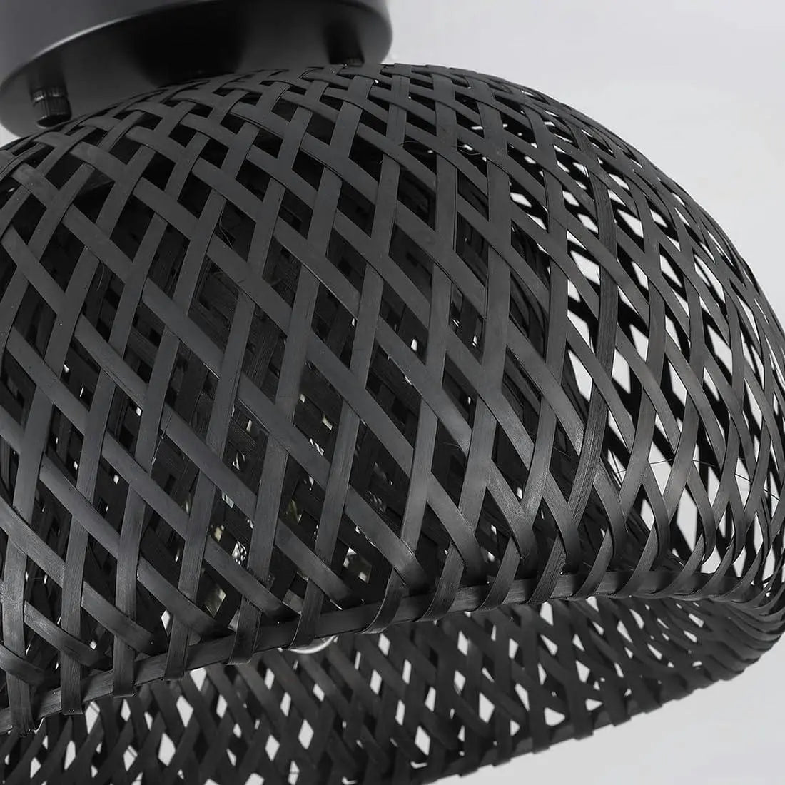 Suspension bambou abat jour noir view 10