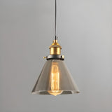 1950s Smoked Glass Cone Pendant view 1