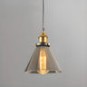 1950s Smoked Glass Cone Pendant