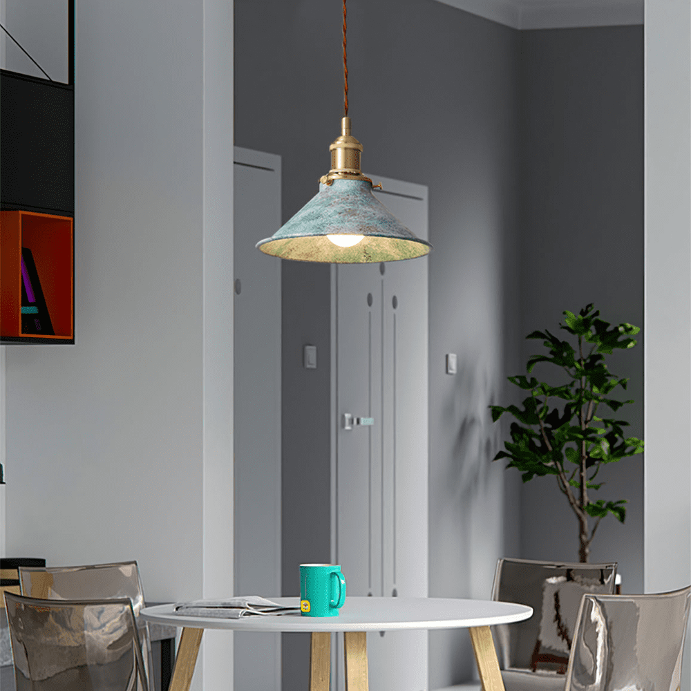 Suspension laiton vieilli vintage view 10