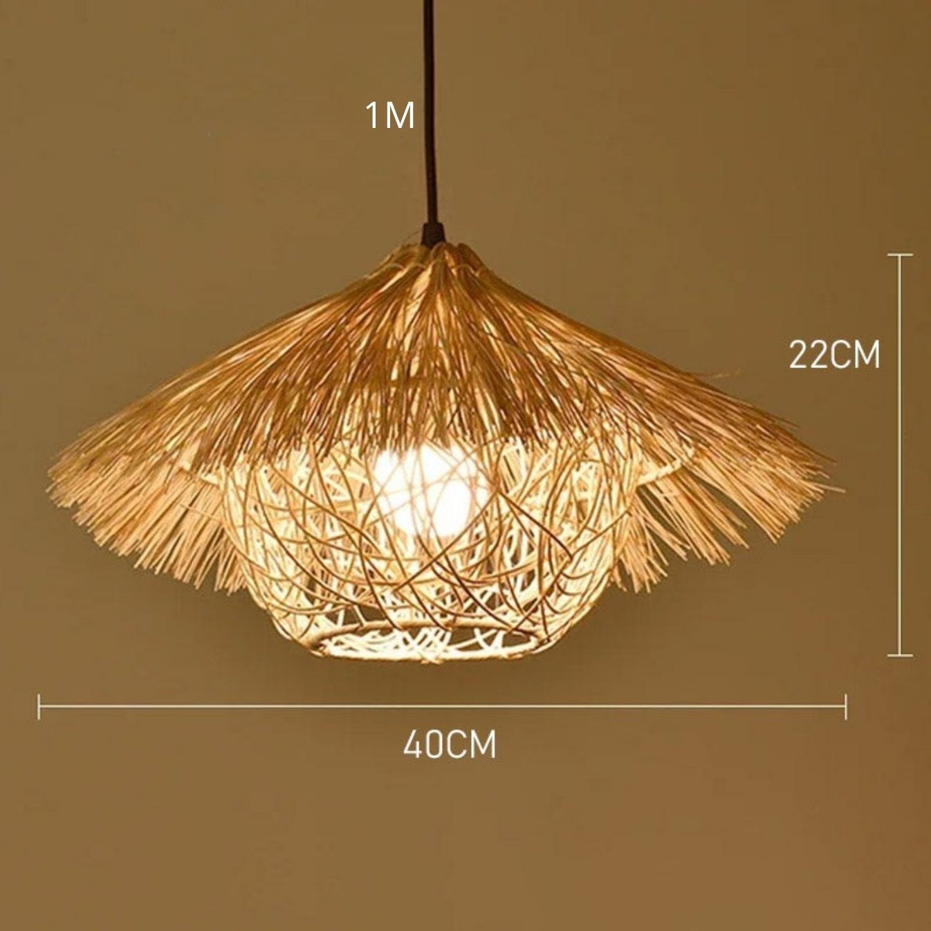 Suspension paille chapeau chinois view 7