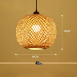Suspension boule en rotin view 2