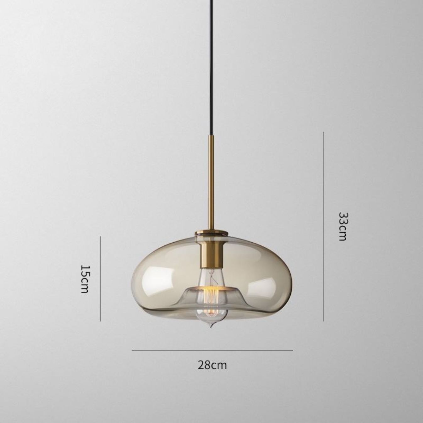 Suspension laiton et verre design view 6