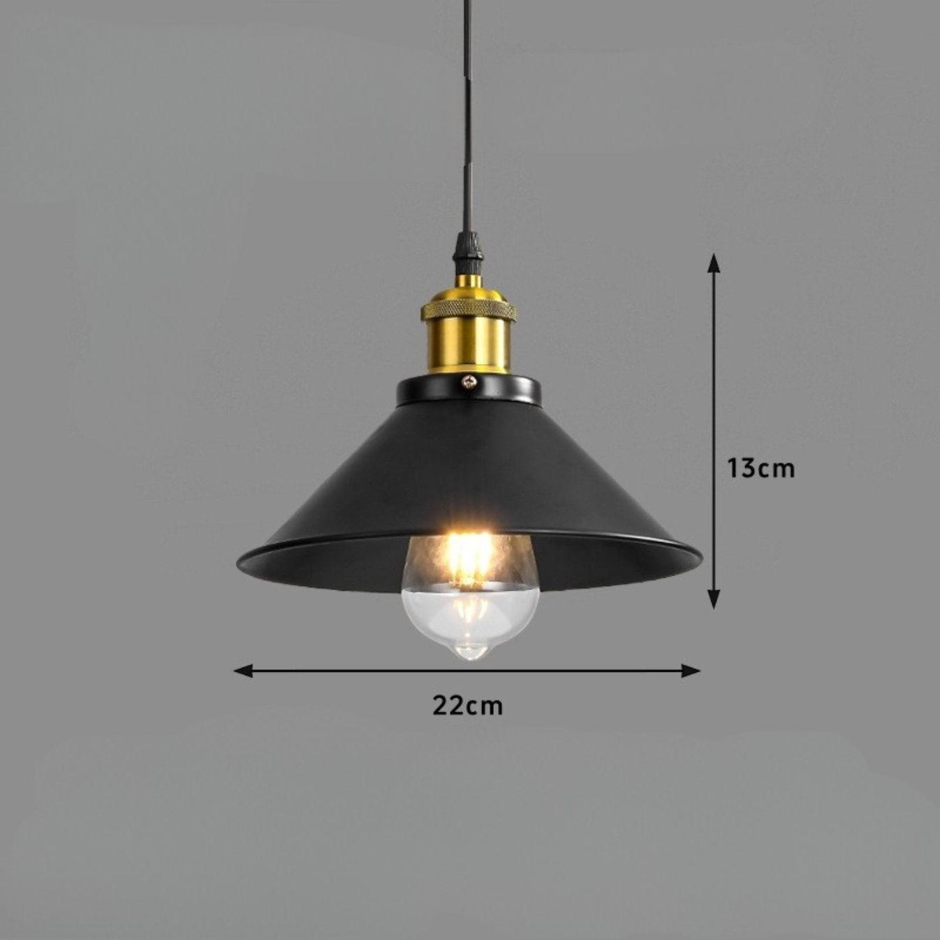 Abat jour suspension metal noir laiton view 2