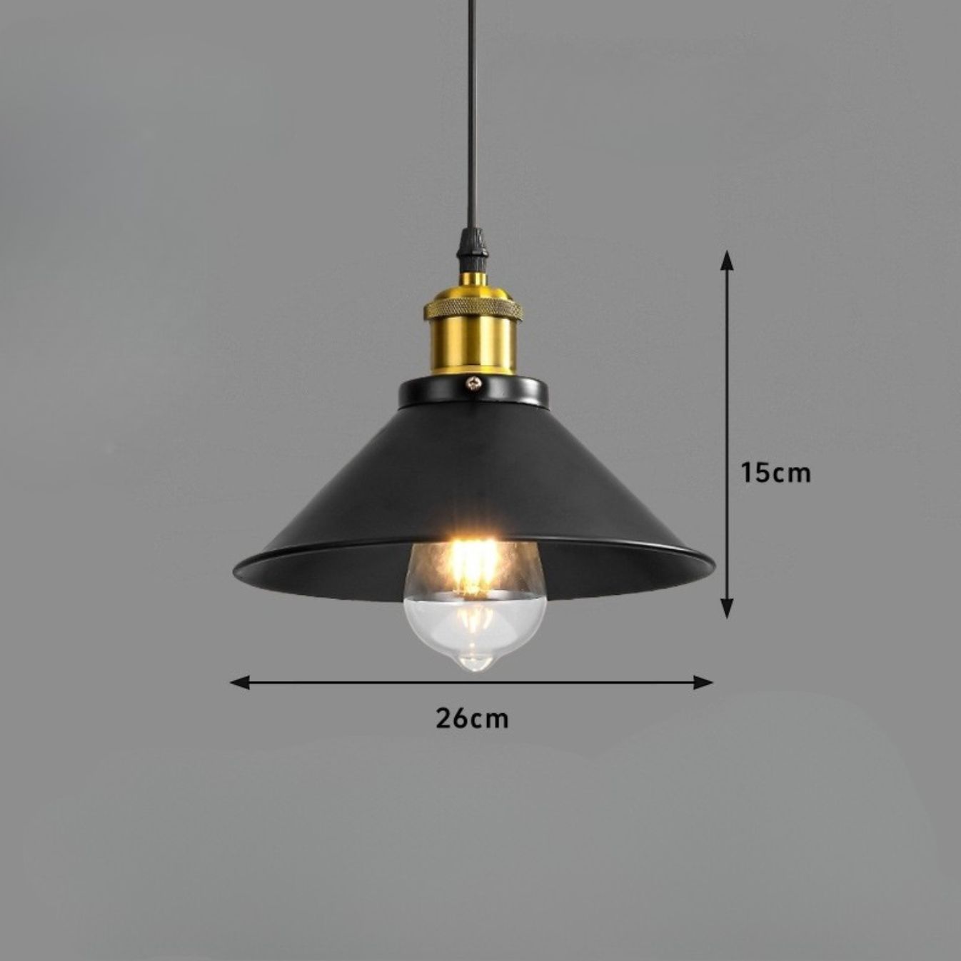 Abat jour suspension metal noir laiton view 3