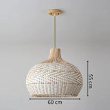 Suspension rotin blanc view 4