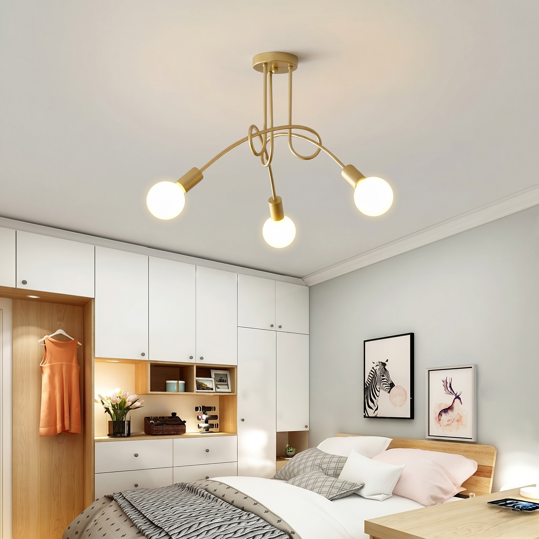3 Arm Ceiling Light view 1