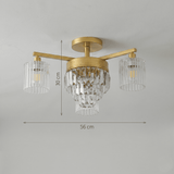 Crystal Glass 3 Arm Ceiling Light view 2