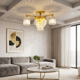 Crystal Glass 3 Arm Ceiling Light view 3