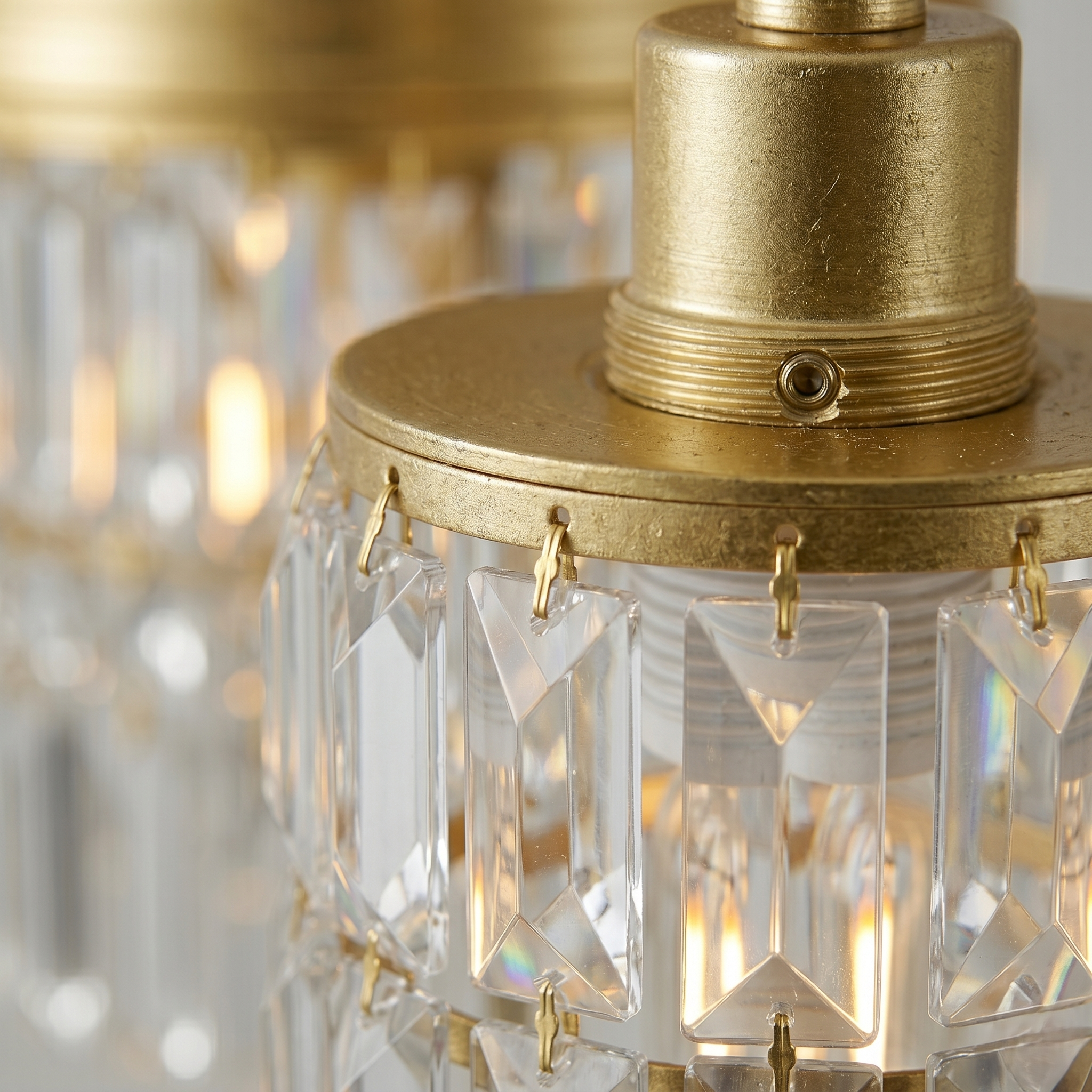 Crystal Glass 3 Arm Ceiling Light view 7