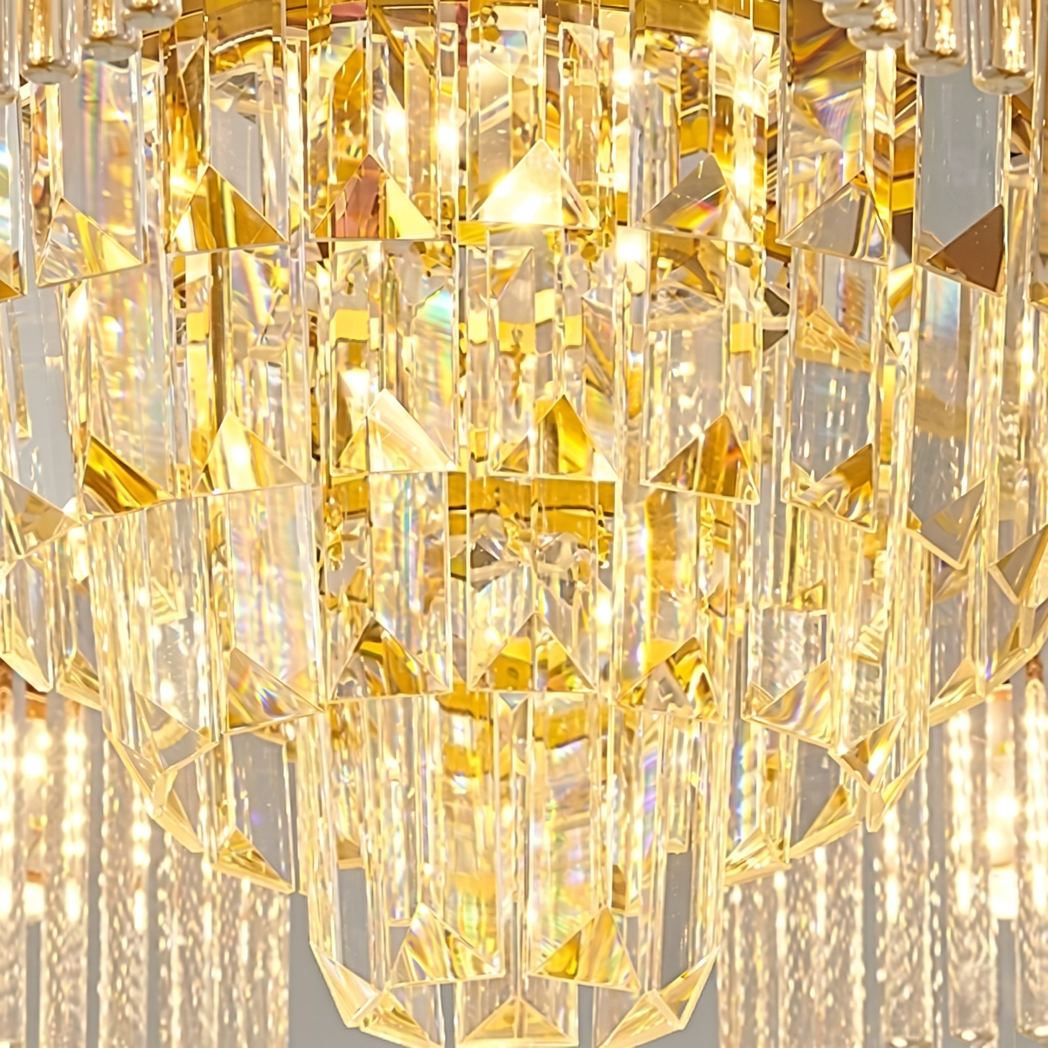 Crystal Glass 3 Arm Ceiling Light view 8