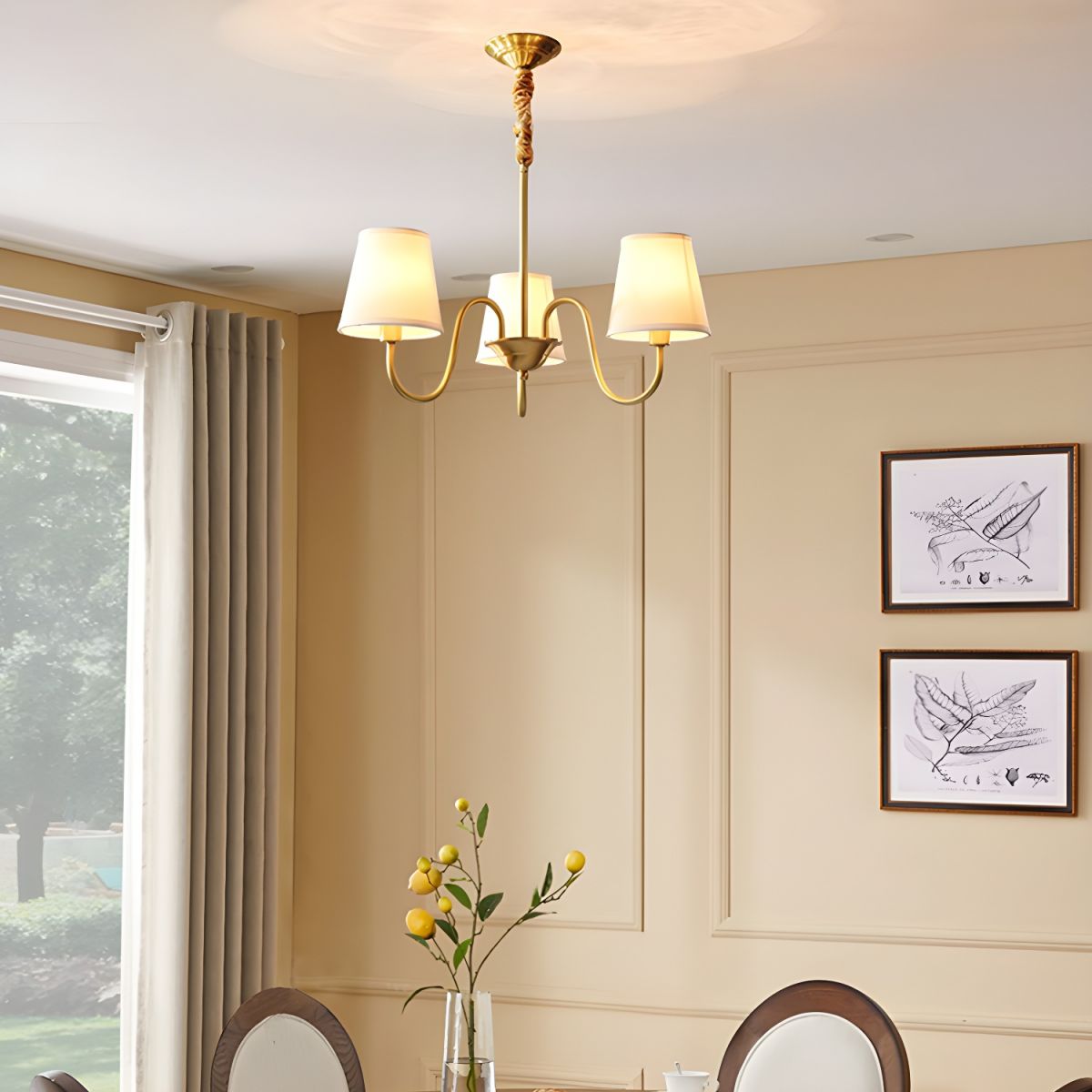 3 Arm Ceiling Light with Shades view 1