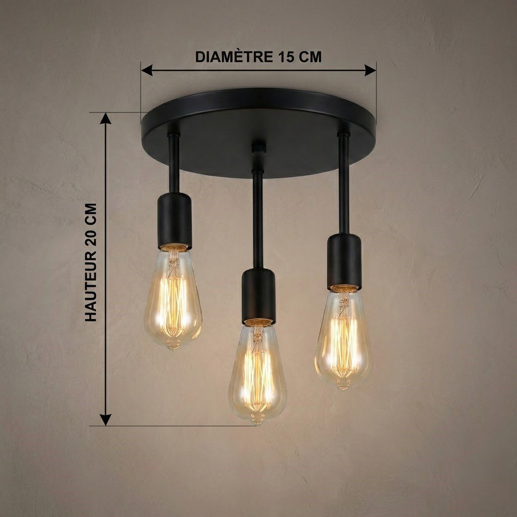 3 Bulb Ceiling Light view 2
