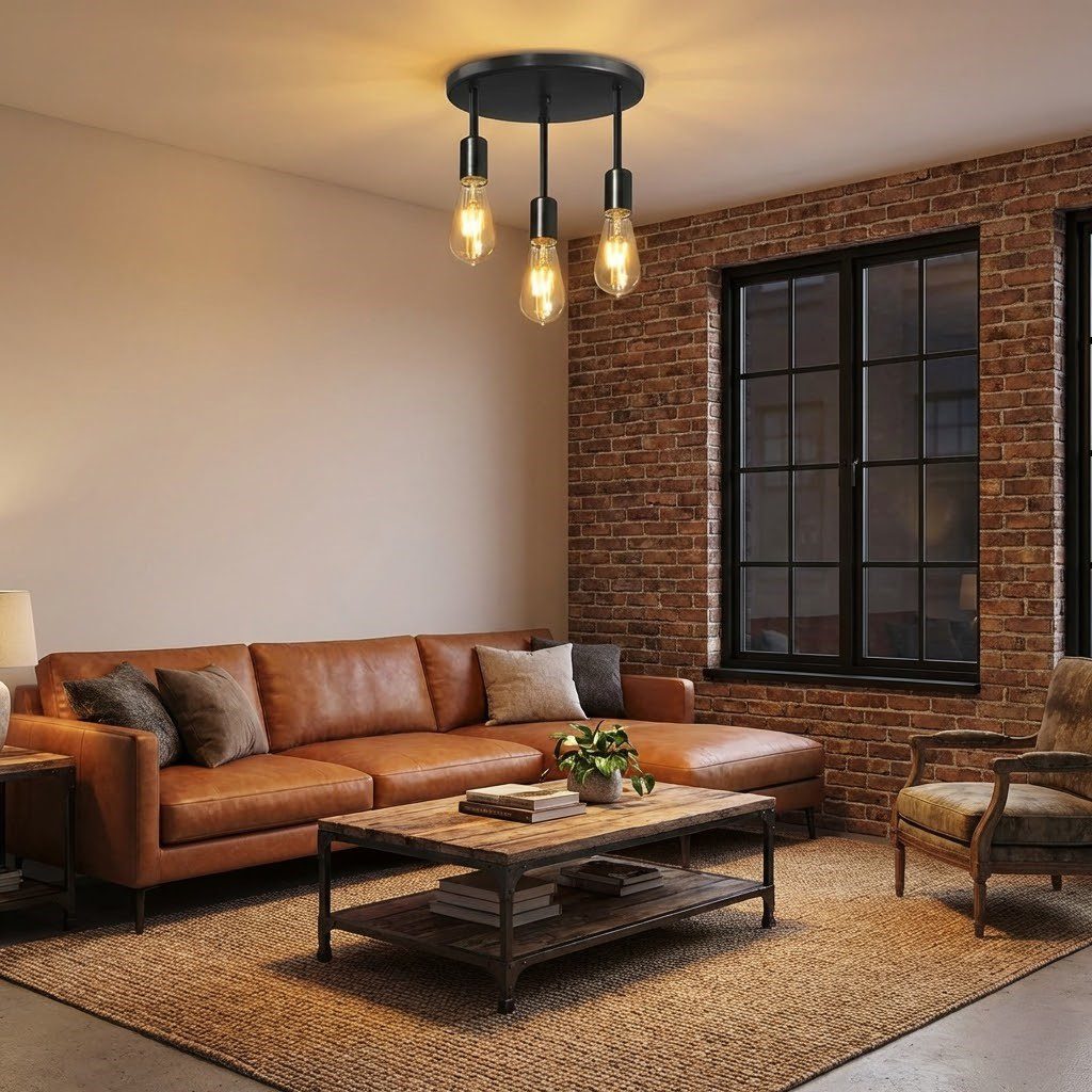 3 Bulb Ceiling Light view 9