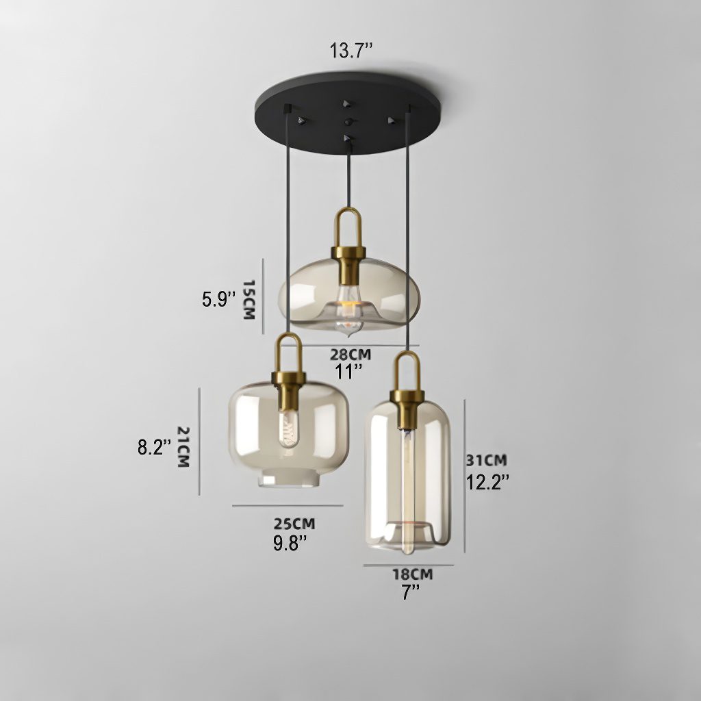 3 Bulb Pendant Light view 3