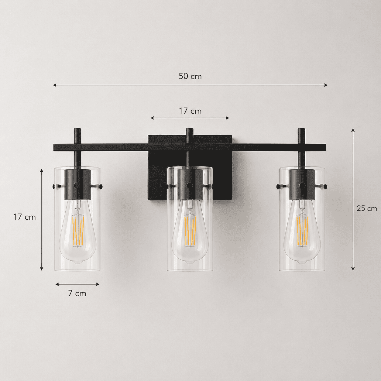 3 Bulb Wall Light view 3