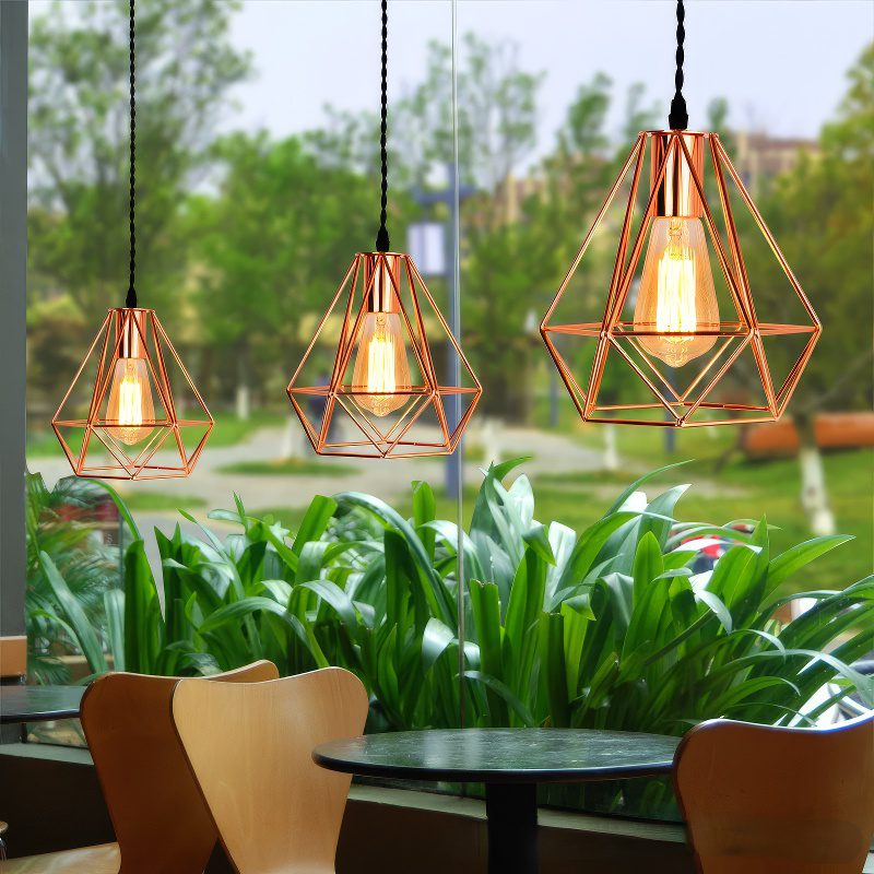 3 Copper Pendant Lights view 4
