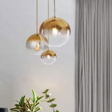 3 Globe Smoked Glass Pendant view 7