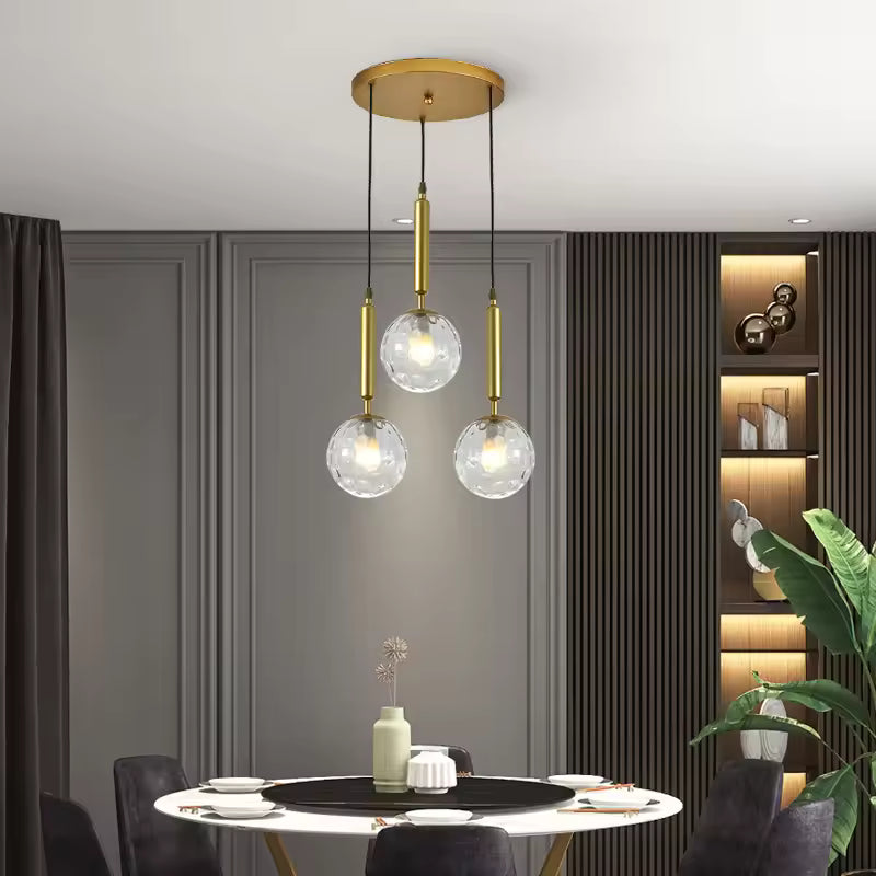 3 Glass Ball Pendant Light view 2