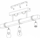 3 Light Bar Ceiling Light view 7