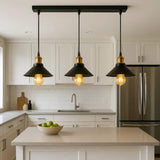 3 Light Bar Pendant Black view 2