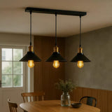 3 Light Bar Pendant Black view 3