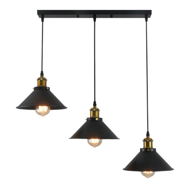 3 Light Bar Pendant Black view 4