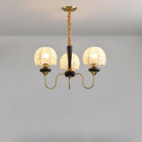 3 Light Brass Chandelier view 2