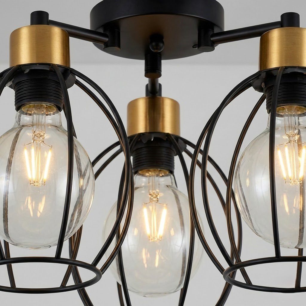 3 Light Cage Ceiling Light view 2