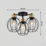 3 Light Cage Ceiling Light view 4