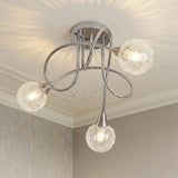 3 Light Chrome Ceiling Light view 2