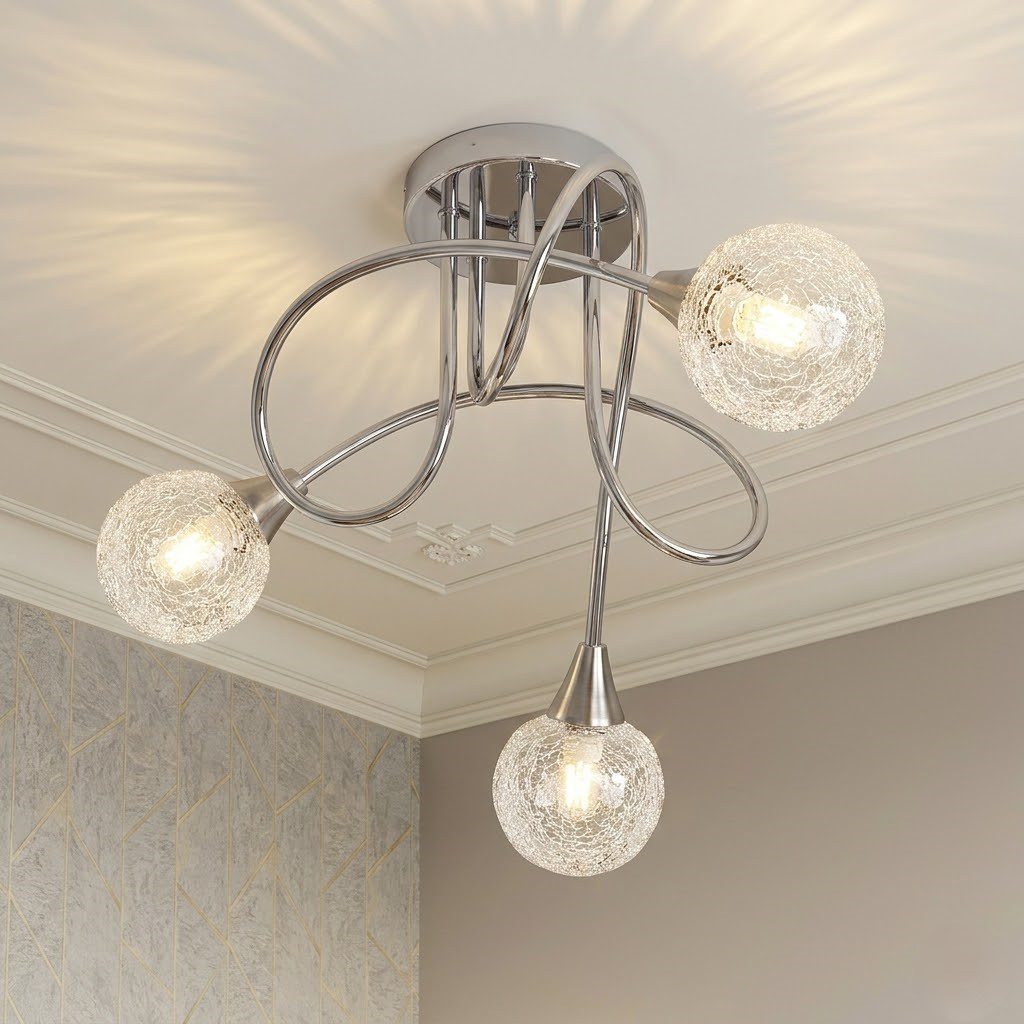 3 Light Chrome Ceiling Light view 2