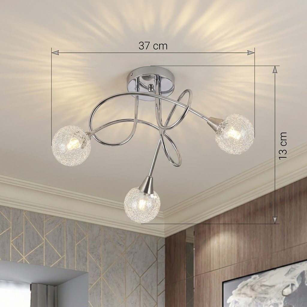 3 Light Chrome Ceiling Light view 7