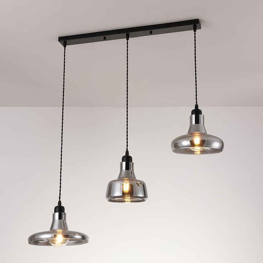 3 Light Cluster Pendant Black view 3