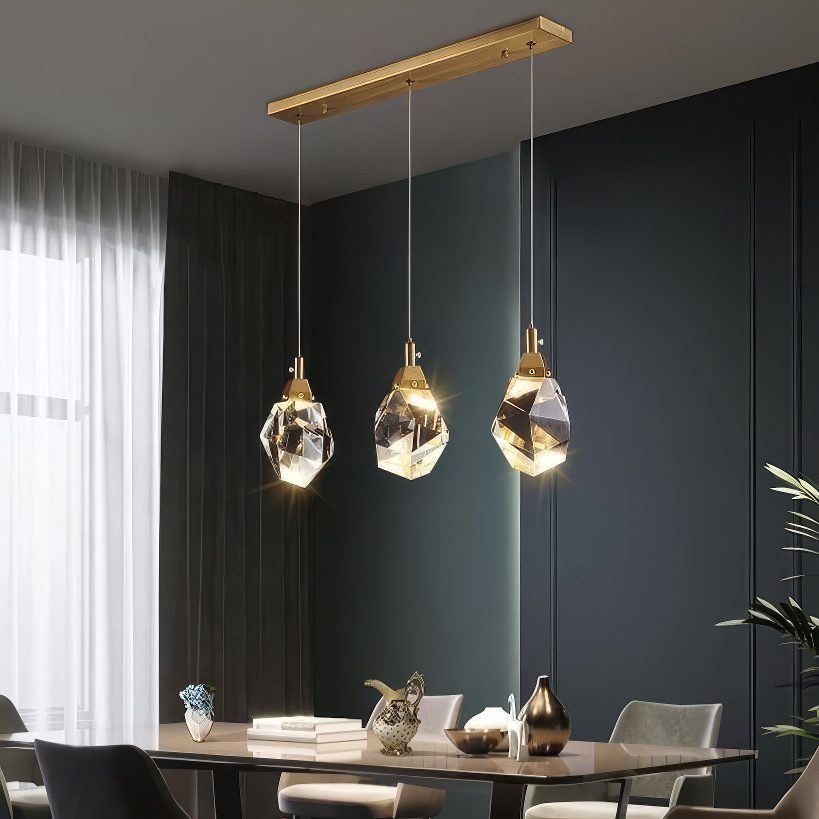 3 Light Crystal Pendant view 1