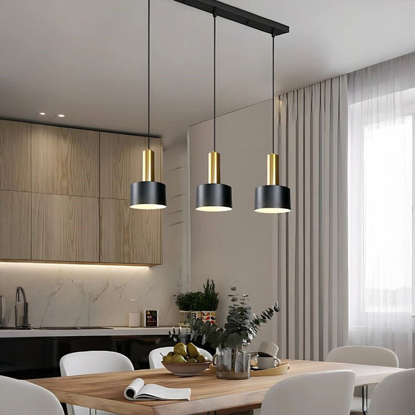 Black Cylinder 3 Light Bar Pendant