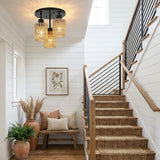 3 Light Rattan Ceiling Light view 8